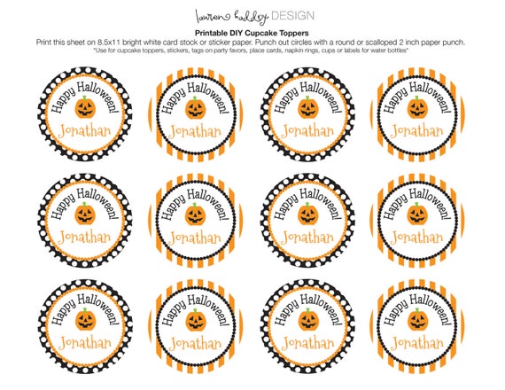 DIY, Personalized Happy Halloween favor tags Il_570xn
