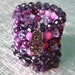 Beaded Stack Bracelet with Purple Stones and Hamsa Charm