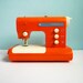Vintage Orange Toy Sewing Machine Working 70s 80s