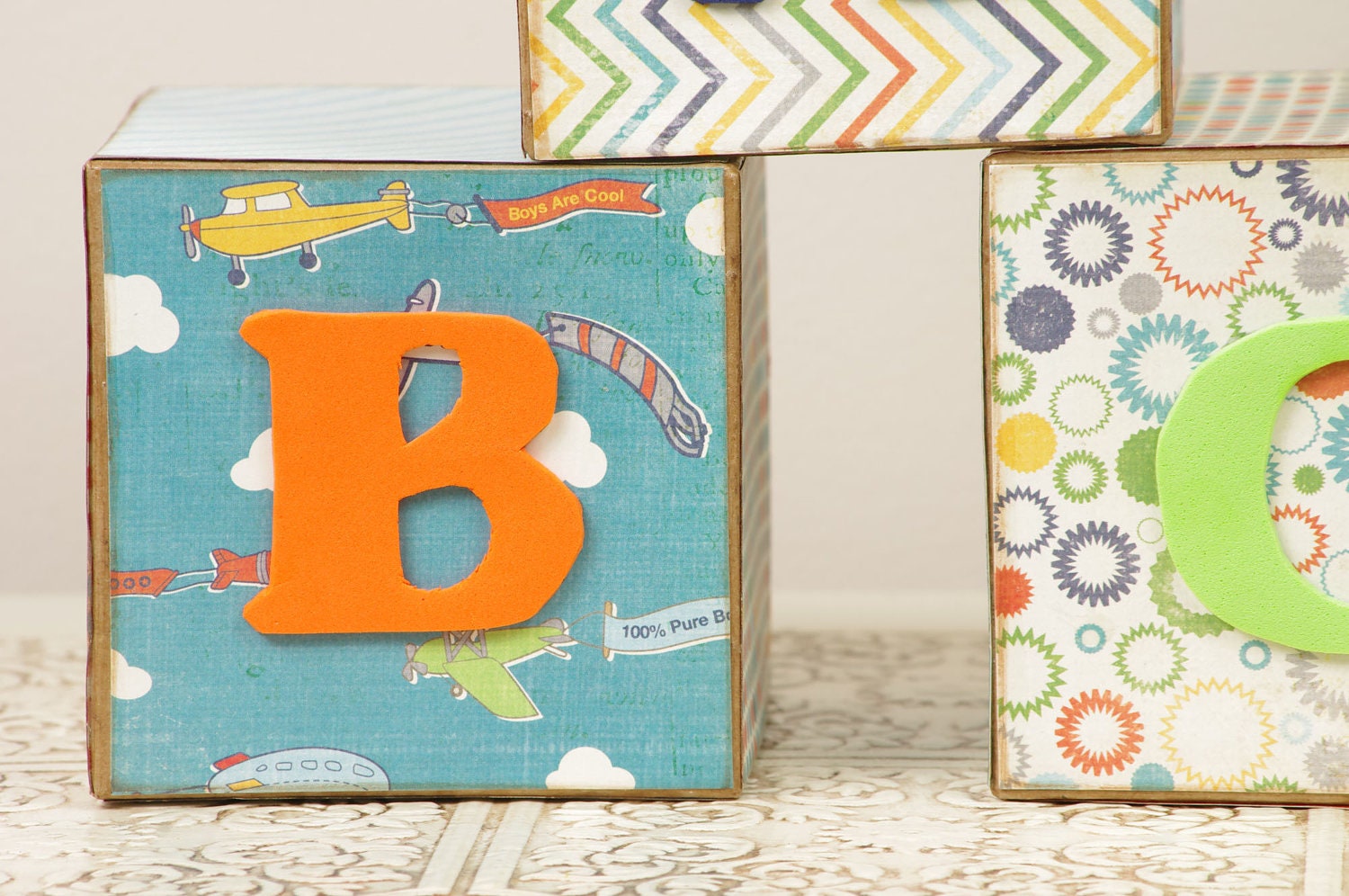 ABC Blocks Baby Boy Room Decor Baby Shower Decoration