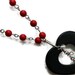 Recycled Red Beaded Valentine Black Heart Dangle Romance Love Anniversary Charm Bracelet