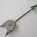 Vintage 20s Art Deco Regency Silvertone Silver Tone Clear Rhinestone Arrow Arrowhead Hat Lapel Stick Pin Brooch