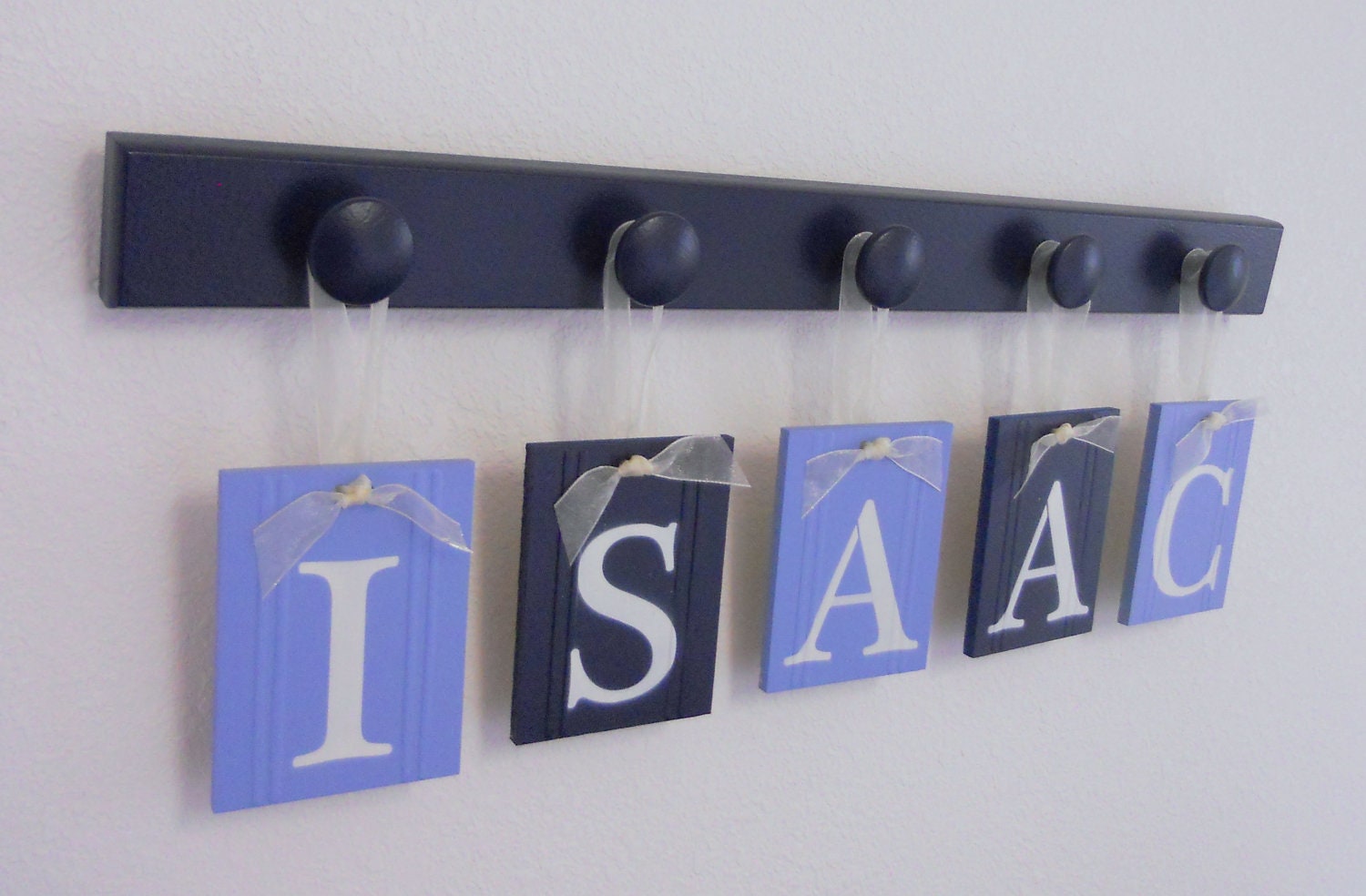 Navy and Blue Nursery Wall Decor Name Set includes by NelsonsGifts