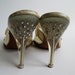 RESERVED Vintage 1950s Shoes Rhinestone Wedding Carved Lucite High Heel Bridal Fashions