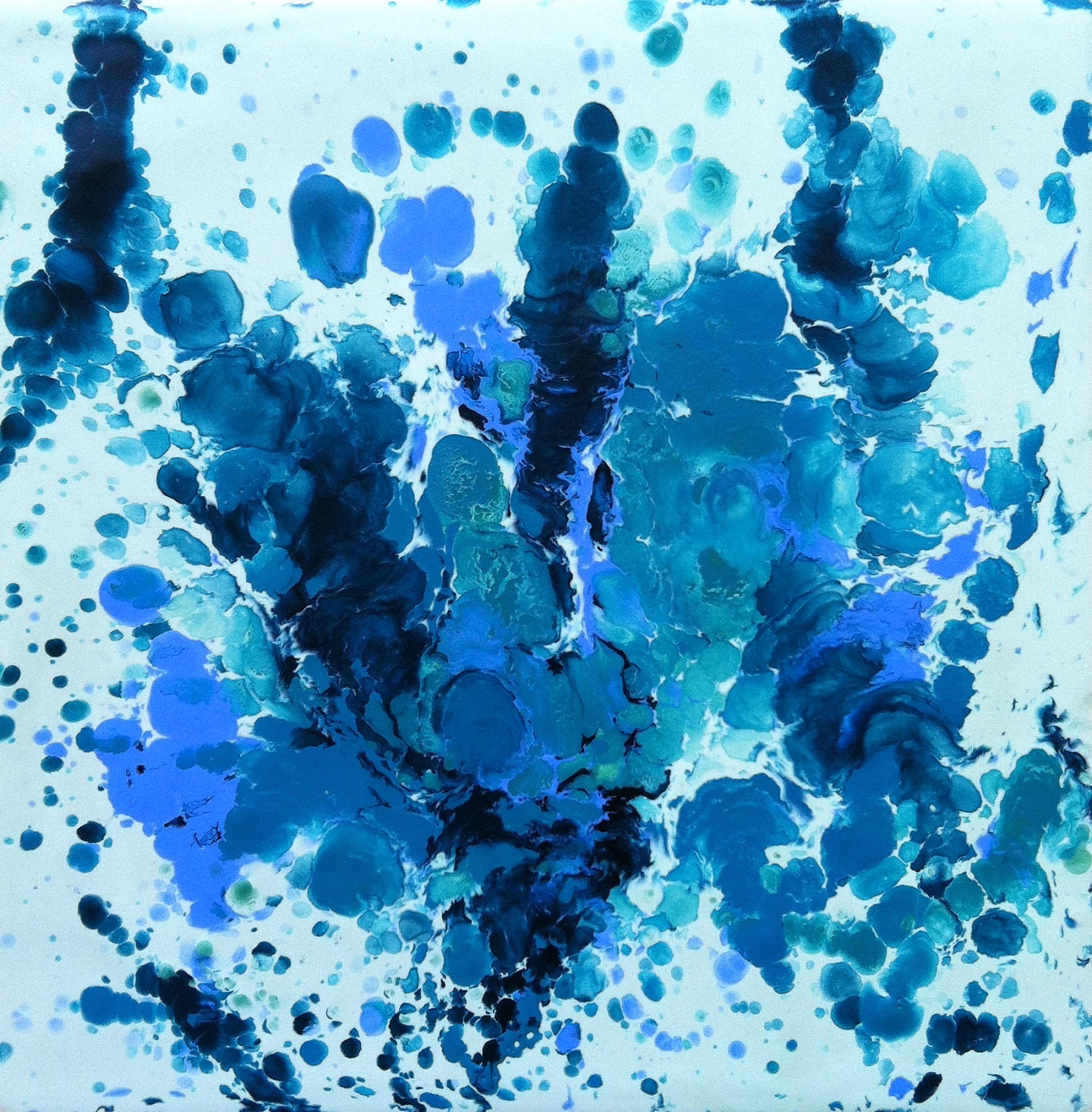 blue splatter paint wallpaper for walls