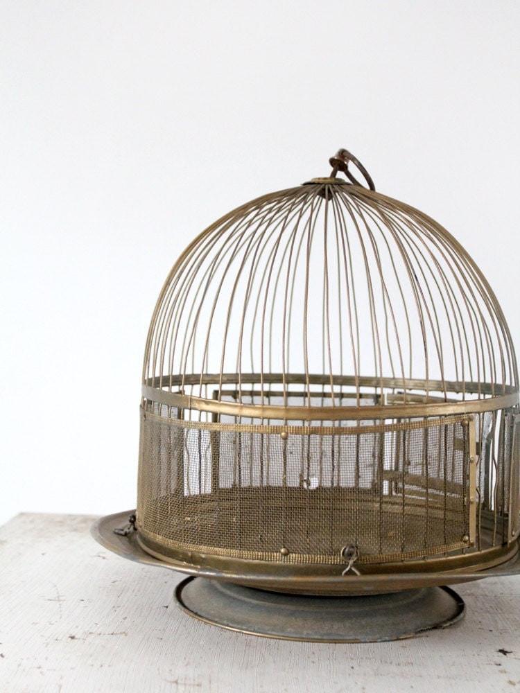 Antique Birdcage / Brass Dome Bird Cage