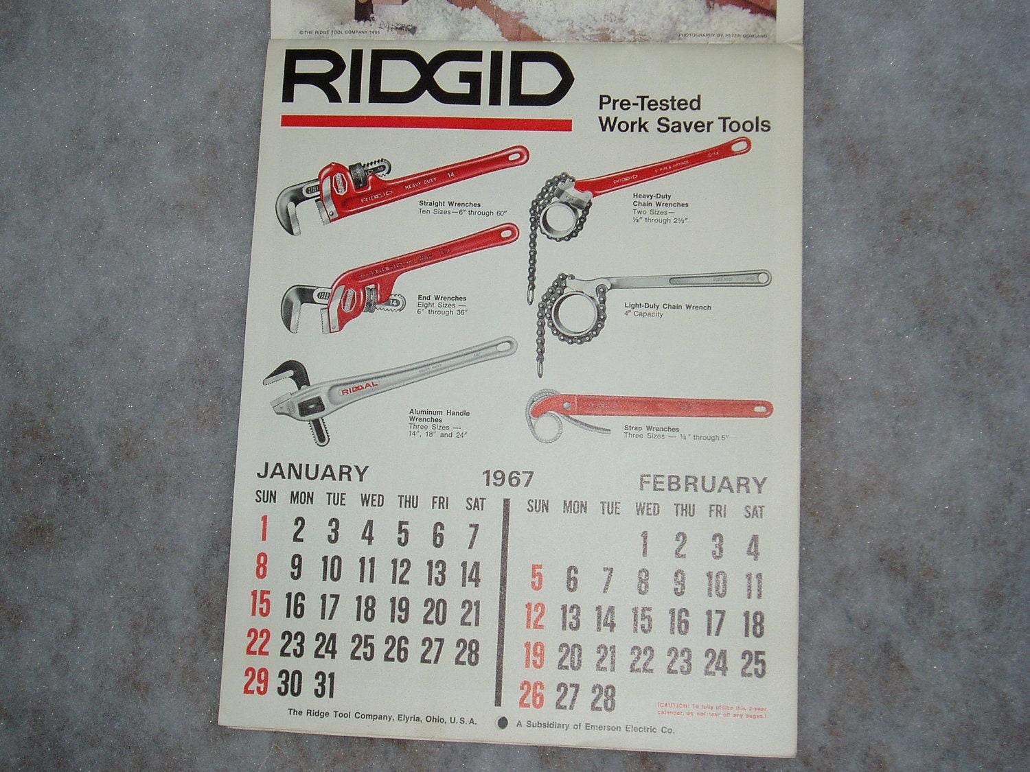 Ridgid Tool Calendar Models