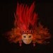 Miniature Aztec Fire God Mask in 8x8 Shadowbox Frame OOAK