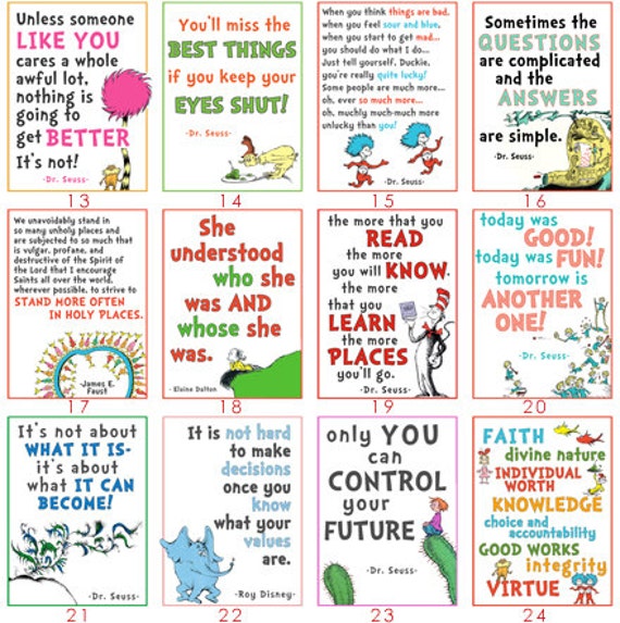 8x10 Pack of 24 Dr. Seuss LDS Youth DIGITAL Printable