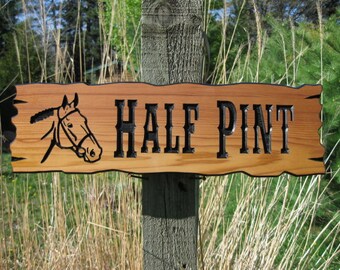 Horse Stall Signs - Custom Stable Signs - Personalized Wooden Signs - Routed Wooden Signs - Rustic Sign - 20" x 5 1/2"