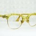 Gold Confetti 1950's Cat Eye Eyeglasses Clear Browline Yellow Combination Wire Rim Wide 44/22 Optical Frames