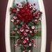 Christmas Wreath Winter Wreath Vertical Teardrop Door Swag Decor.."Peppermint Candy"