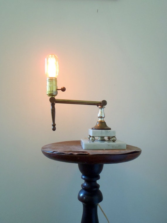 Antique Table Lamp Marble Base Desk Lamp 1960s