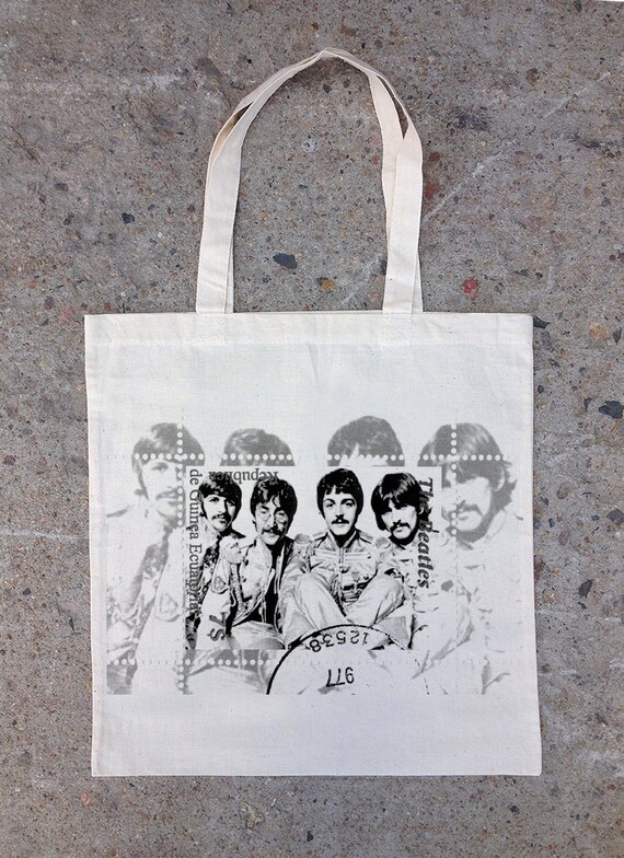 The Beatles Cotton Canvas Tote Bag by CrawlspaceStudios on Etsy