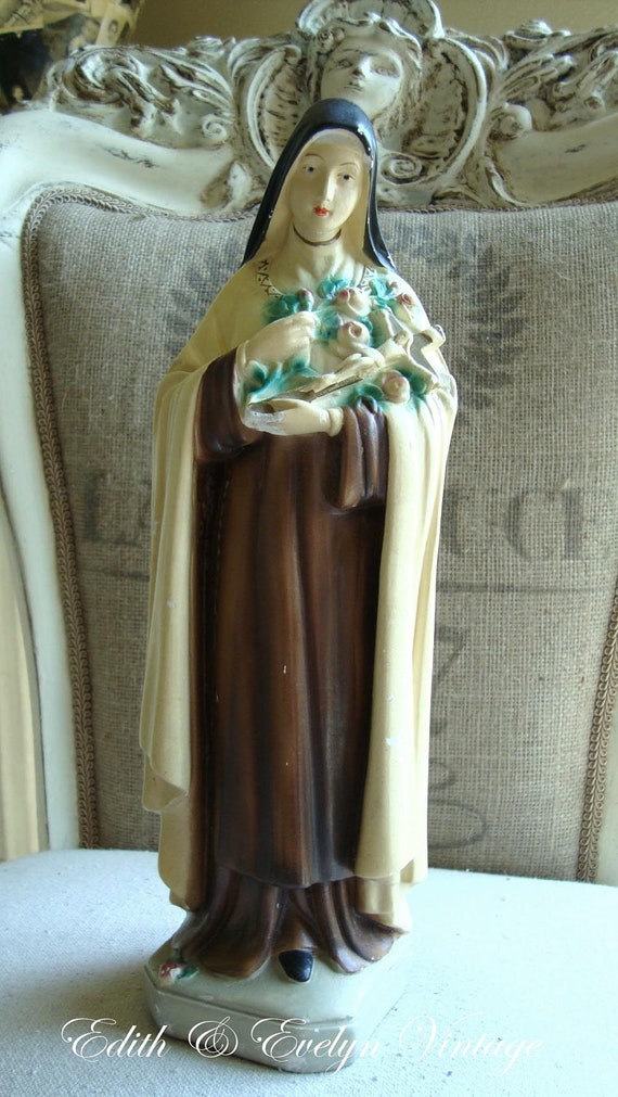 Vintage St Therese Statue The Little Flower Saint Statue