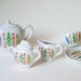 Vintage 7 Piece Child's Tea Set w/ Sweet Modern Design- Japan