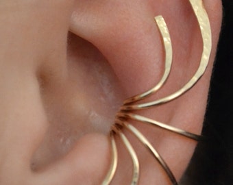 Ear Cuff - Curve Spray - 14K Gold Filled and Sterling Silver