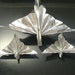110 Large Silver Foil Origami Paper Peacock