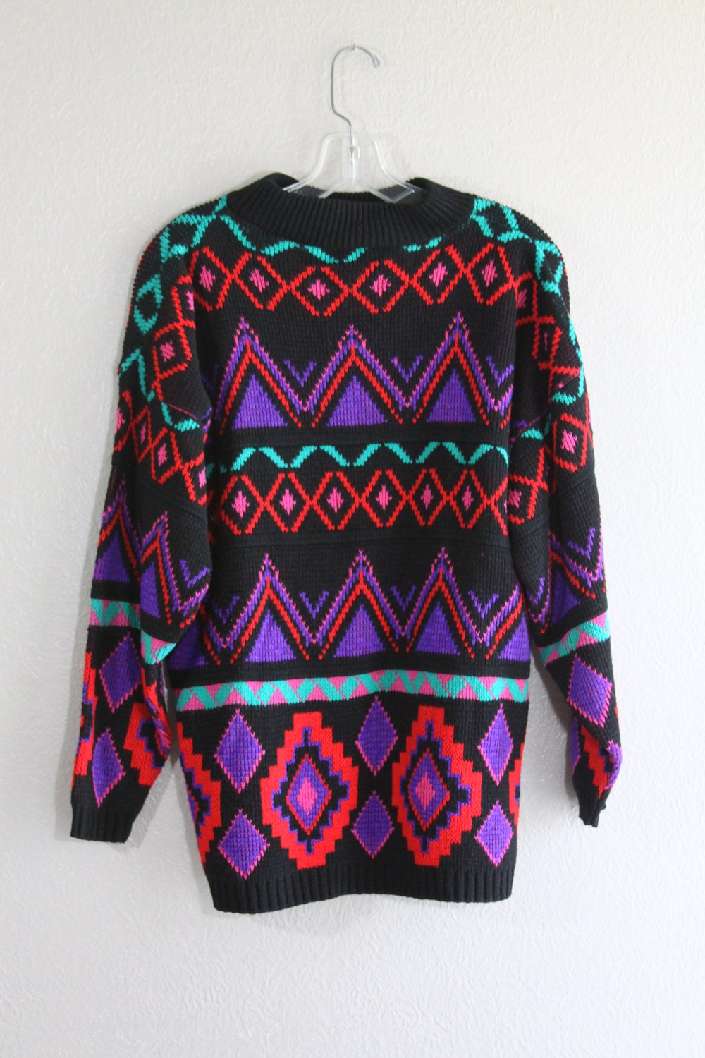retro bright print oversized hipster sweater