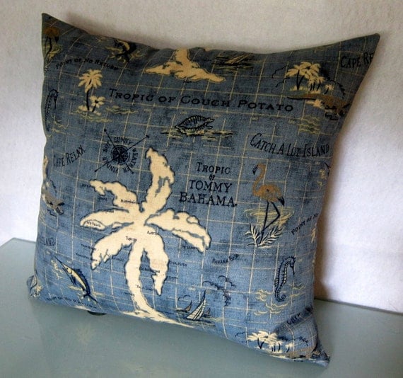 Nautical Decorative Pillow Cover in Tommy Bahama Island Song