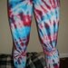 Beach Swirl Tie Dye Ocean Blue and Hot Pink Stretch Capri Leggings