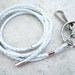 Unisex ID/Badge Holder White Braided Leather, Break Away Clasp