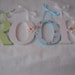 Wooden letters for nursery pink,white, green and blue