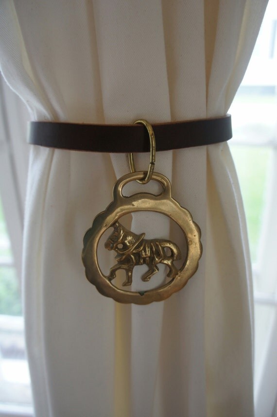 Items similar to Equestrian Curtain Tie Back Holdback Vintage English