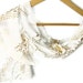 fashion women scarf, chiffon scarf, women scarves, gift ideas, for her, gold gilt, handmade gift scarf, white scarves