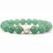 Stacking Stretch Bracelet Jade Pastel Green Seafoam Sterling Silver