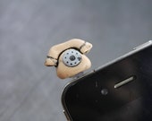 iPhone Earphone Plug Peachpuff Daisy Dust Plug - Cellphone Handmade Accessories - Smart phone, iPhone 5 4 4s ,iPad ,Samsung galaxy s2 s3