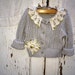 Winter foggy gray stone vintage lace boho birthday gypsy toddler size 2 cardigan eco sweater