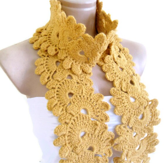 آماده به کشتی قلاب باف زعفران، توری Neckwarmer، مد، پاییز، لوازم جانبی تعطیلات، کریسمس، هالووین، هدیه