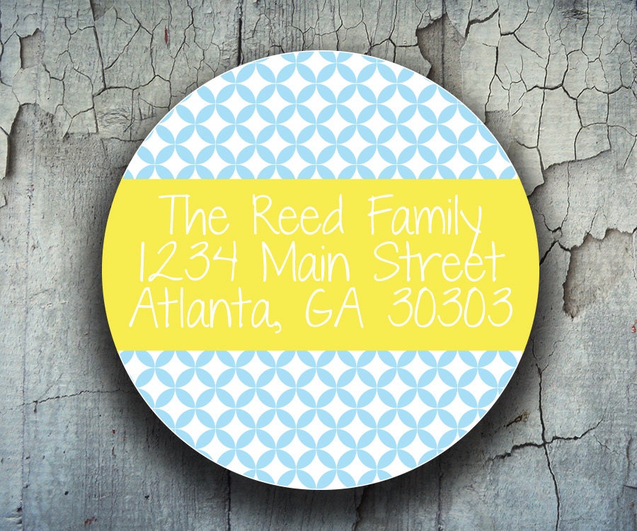 80 Round Address Labels Personalized Return Address Stickers