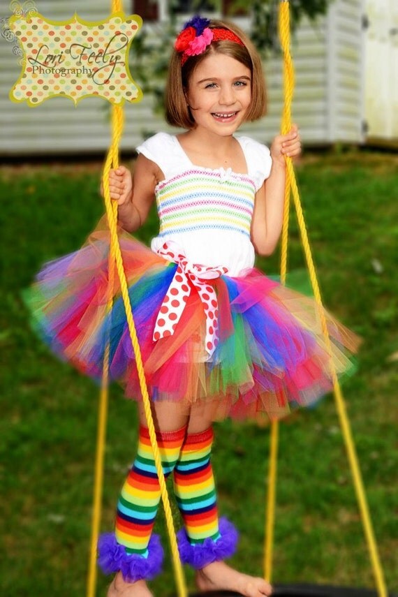 Items similar to Rainbow Brite Tutu - Rainbow Birthday Tutu - Circus ...