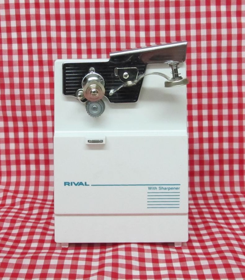 Rival Electric Can Opener and Knife Sharpener Turquoise Blue