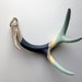 Seafoam, Cream & Navy Striped Painted Antler - Medium