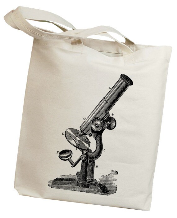 Microscope Vintage Eco Friendly Canvas Tote Bag iss003
