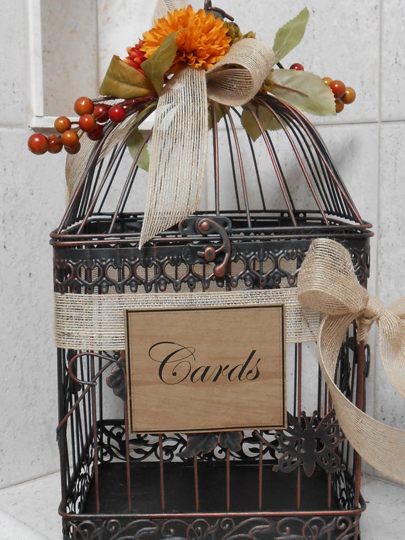 Items similar to Rustic Birdcage Wedding Card Holder