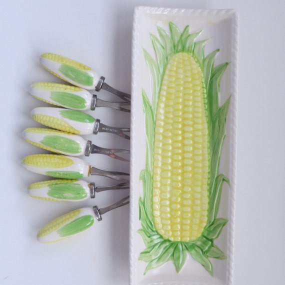 Vintage Corn on the Cobb Holders Dishes and by