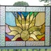 Stained glass window panel sunrise into a rainbow abstract stained glass panel window hanging