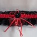 Lace Garter, Black lace/Red ribbon Garter, Bridal Garter, Wedding Garter