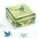 Boxes, Green Bird Natural History Green Wooden Box. Dimensions - 3 1/2 x 3 1/2 x 2 " - 9 x 9 x4,5 cm