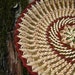 Handwoven wicker plate. Rustic interior home decor. Eco friendly gift. Ethnic table decor. Green and mahogany red .