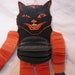Mid Century Halloween Honeycomb Tissue Dancing Cat Decoration Beistle