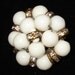 Vintage Les Bernard Earrings - White Glass with Rhinestones