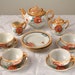 Vintage toy tea set, peach luster ware, Japan