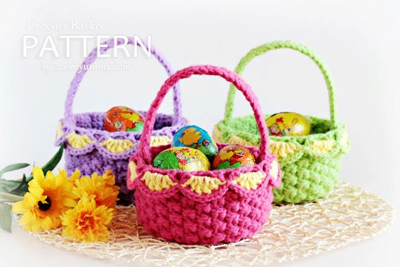 Crochet Pattern - Small Crochet Baskets (Pattern No. 041) - INSTANT DIGITAL DOWNLOAD