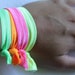 SALE set of TEN No Dent Hair Ties, won't leave a kink, Ultra Soft, Bright colors, NEON, Bracelet, ponytail holder