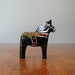 Vintage Swedish Dala Horse - Tiny Black